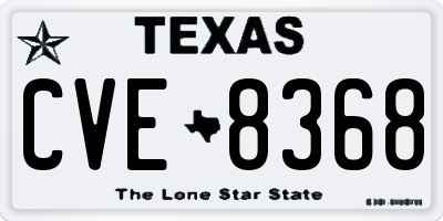 TX license plate CVE8368