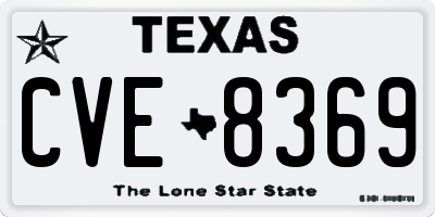 TX license plate CVE8369