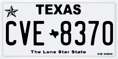 TX license plate CVE8370