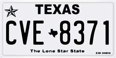 TX license plate CVE8371