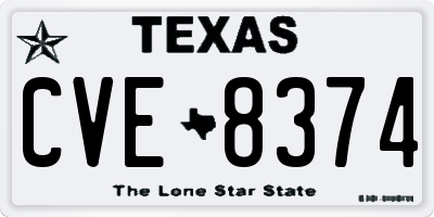 TX license plate CVE8374