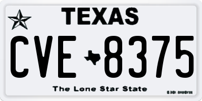 TX license plate CVE8375