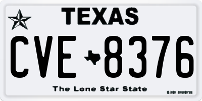 TX license plate CVE8376