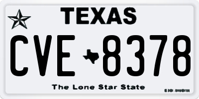 TX license plate CVE8378