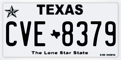 TX license plate CVE8379