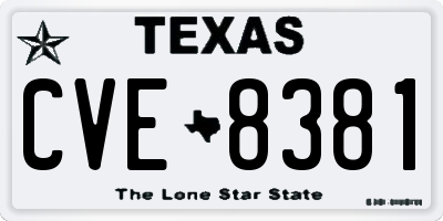 TX license plate CVE8381