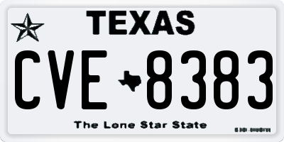 TX license plate CVE8383