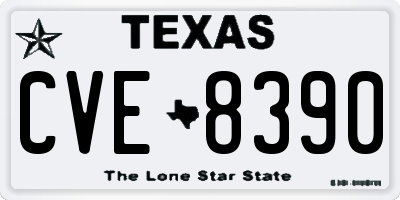 TX license plate CVE8390