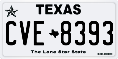 TX license plate CVE8393
