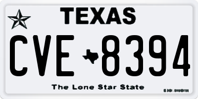 TX license plate CVE8394
