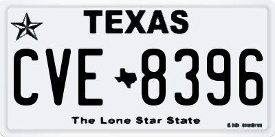 TX license plate CVE8396