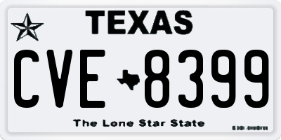 TX license plate CVE8399