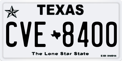 TX license plate CVE8400