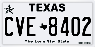 TX license plate CVE8402