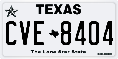 TX license plate CVE8404