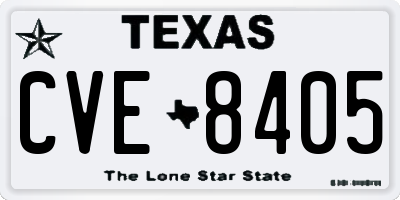TX license plate CVE8405
