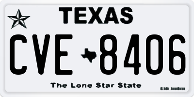 TX license plate CVE8406