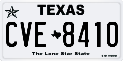 TX license plate CVE8410