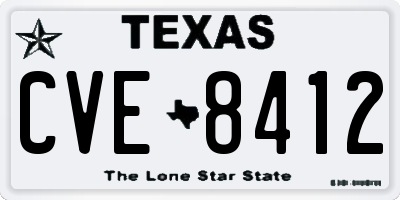 TX license plate CVE8412