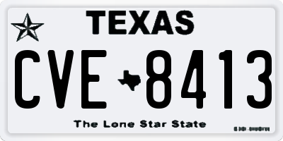 TX license plate CVE8413
