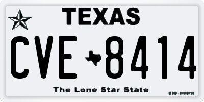 TX license plate CVE8414