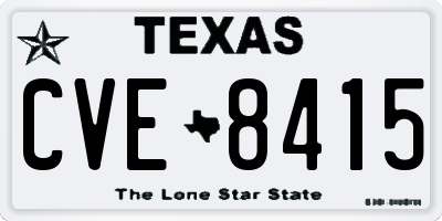 TX license plate CVE8415