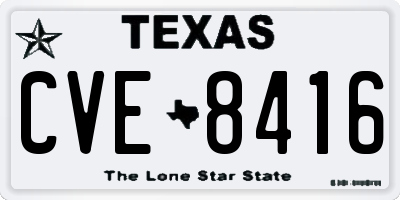TX license plate CVE8416