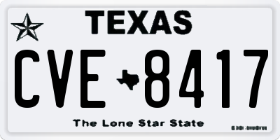 TX license plate CVE8417