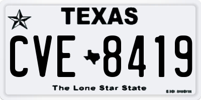 TX license plate CVE8419