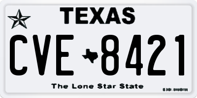 TX license plate CVE8421