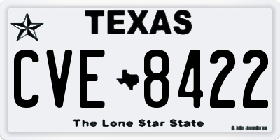 TX license plate CVE8422