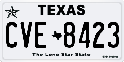 TX license plate CVE8423