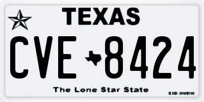TX license plate CVE8424