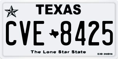 TX license plate CVE8425