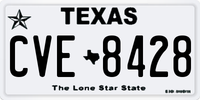 TX license plate CVE8428