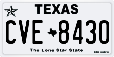 TX license plate CVE8430