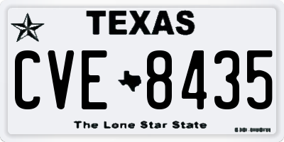 TX license plate CVE8435