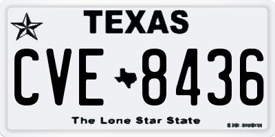 TX license plate CVE8436