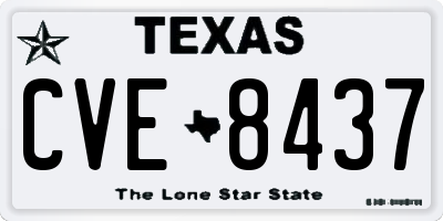 TX license plate CVE8437