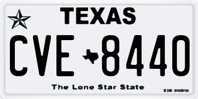TX license plate CVE8440
