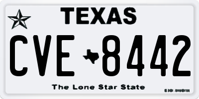 TX license plate CVE8442
