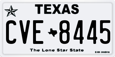 TX license plate CVE8445