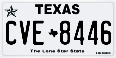 TX license plate CVE8446