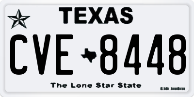 TX license plate CVE8448