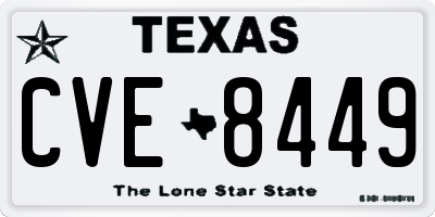 TX license plate CVE8449