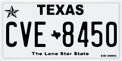 TX license plate CVE8450