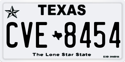 TX license plate CVE8454