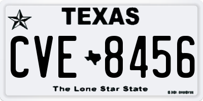 TX license plate CVE8456