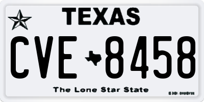 TX license plate CVE8458