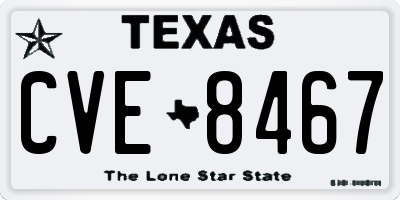 TX license plate CVE8467